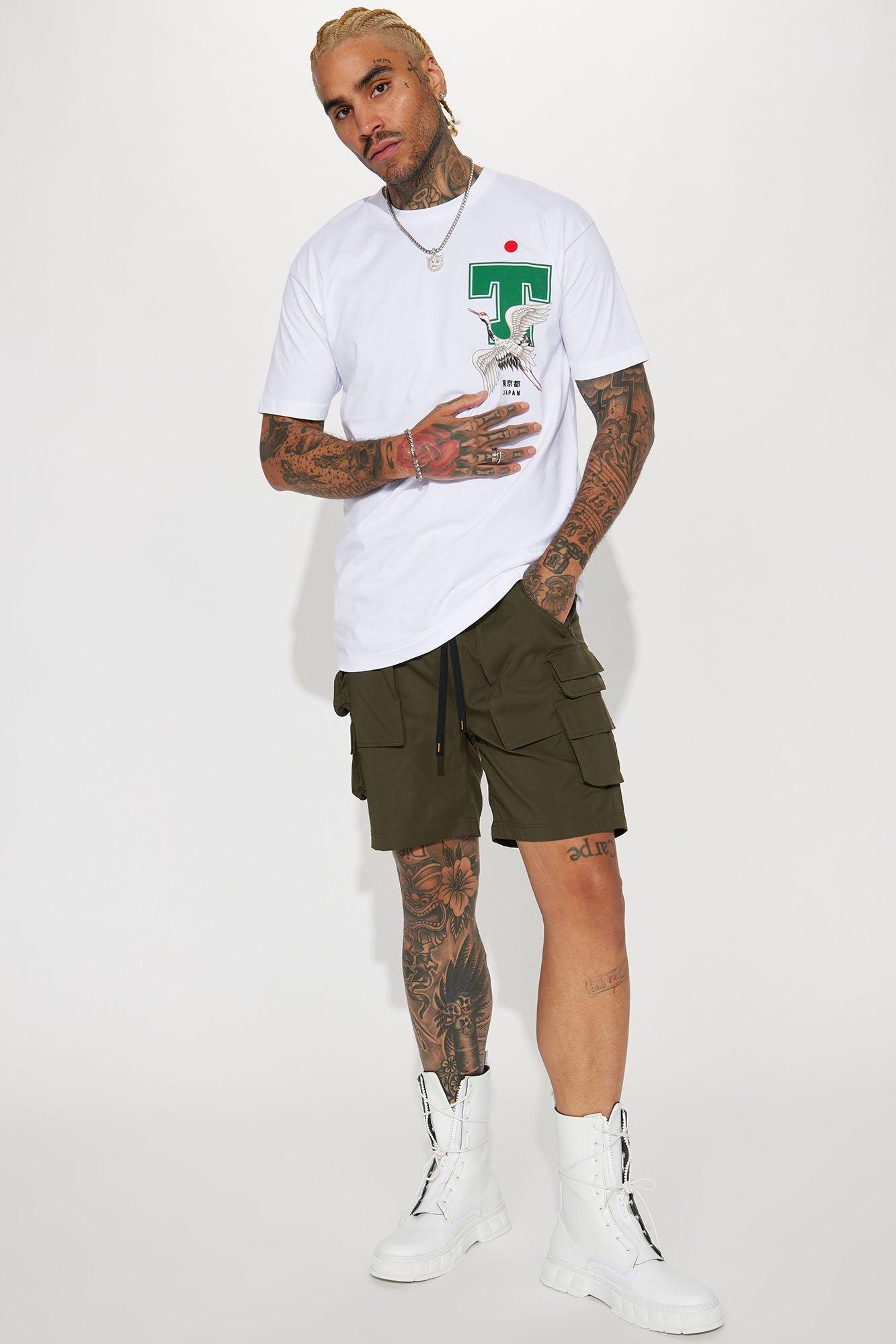 Catch Me Up On Nylon Cargo Shorts - Olive Product Image