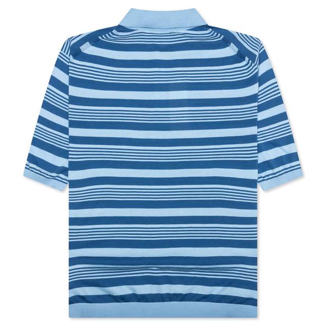 Mixed Striped Polo Shirt - Azure Male Product Image