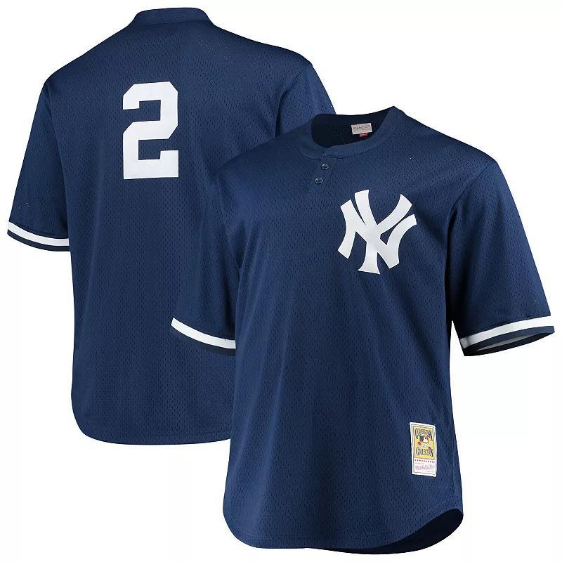 Mens Mitchell & Ness Derek Jeter New York Yankees Big & Tall Batting Practice Replica Player Jersey Blue Product Image