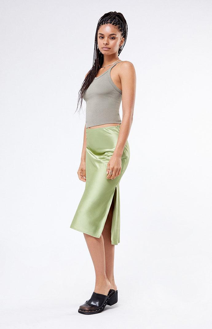 PacSun Womens Satin Midi Skirt Product Image