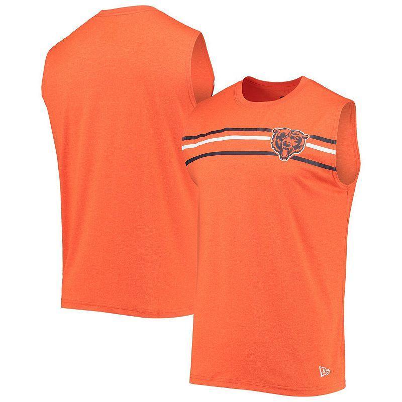 Mens New Era Orange Chicago Bears Brushed Sleeveless Tank Top Product Image