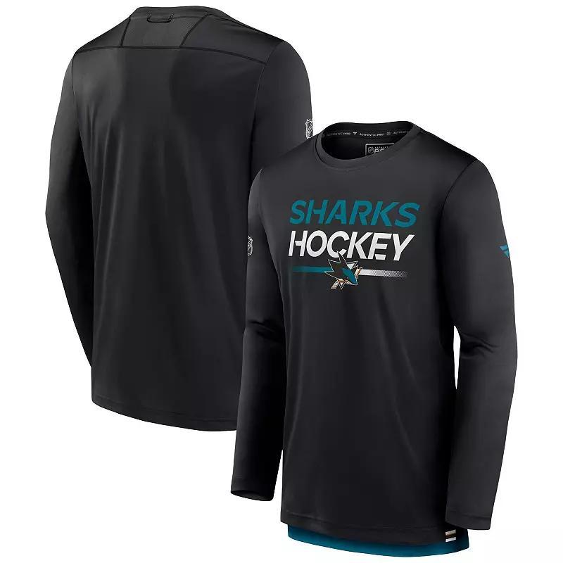 Mens Fanatics Branded Black San Jose Sharks Authentic Pro Long Sleeve T-Shirt Product Image