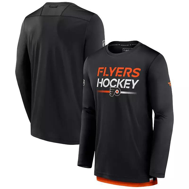 Mens Fanatics Branded Black Philadelphia Flyers Authentic Pro Long Sleeve T-Shirt Product Image