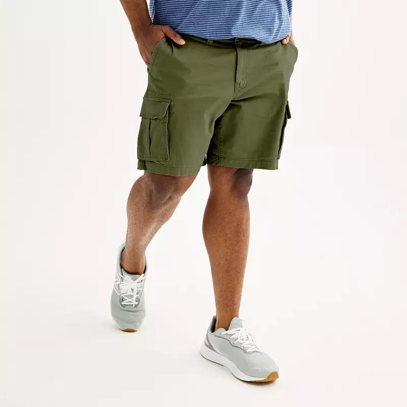 Big & Tall Sonoma Goods For Life 9 Flexwear Everyday Cargo Shorts, Mens Dark Green Product Image