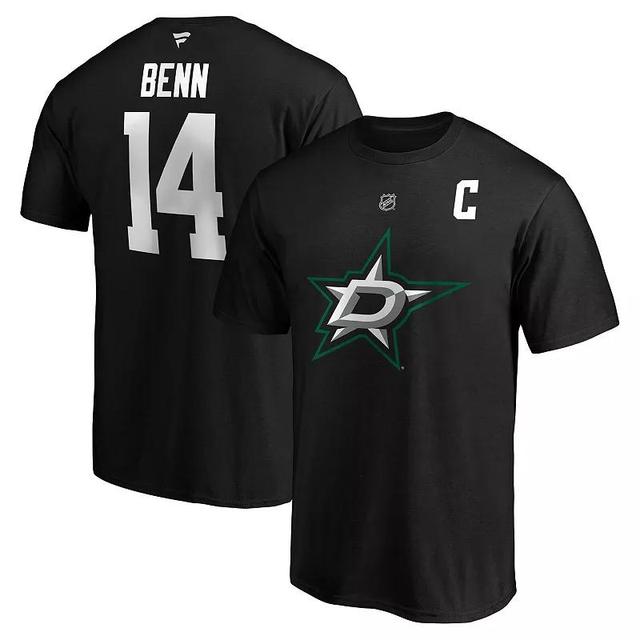 Mens Fanatics Jamie Benn Black Dallas Stars Authentic Stack Name & Number T-Shirt Product Image