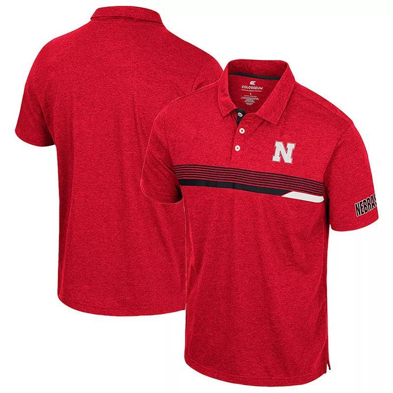 Mens Colosseum Scarlet Nebraska Huskers No Problemo Polo Product Image