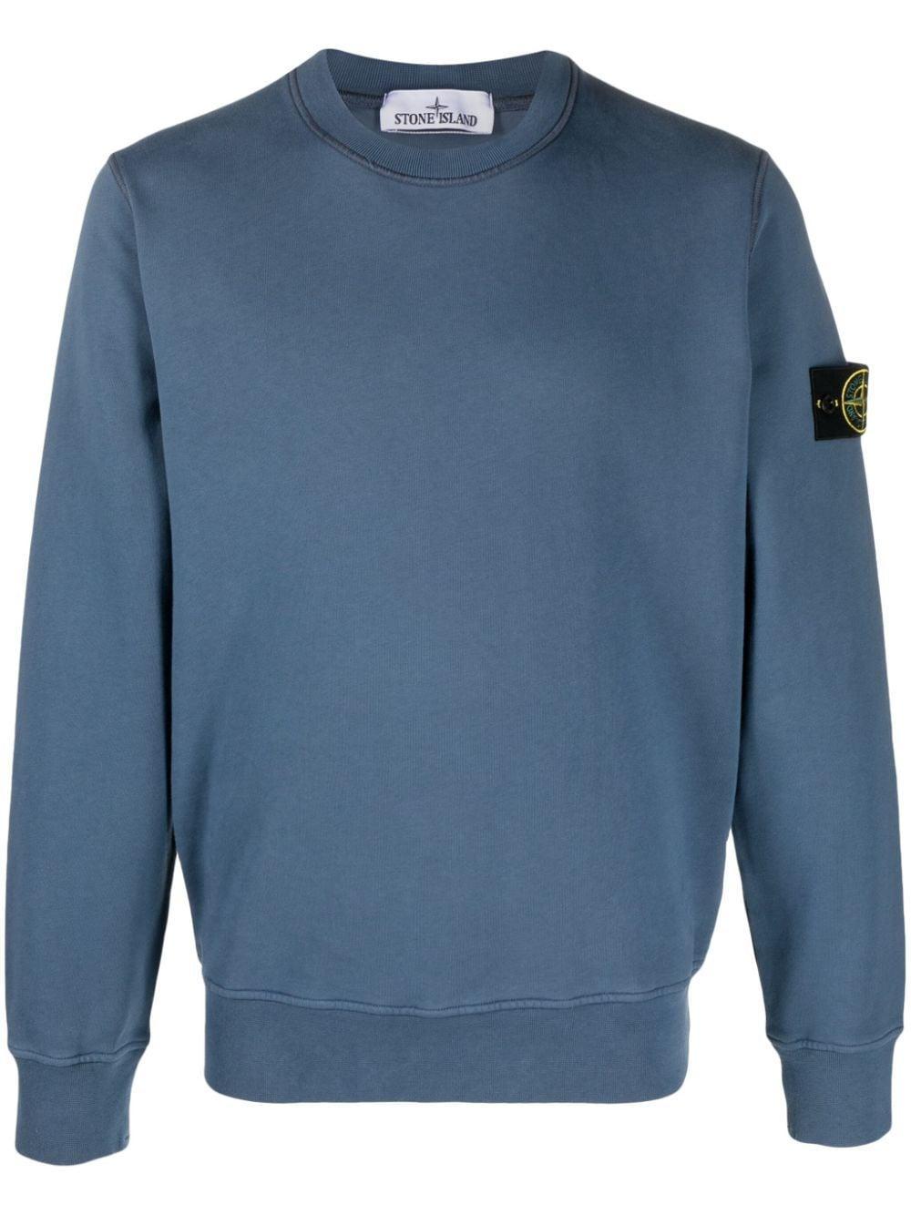 Sweatshirt With Logo Patch In Blue Product Image