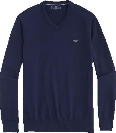 Heritage Cotton V-Neck Sweater Product Image