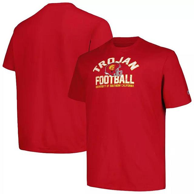 Mens Champion Cardinal USC Trojans Big & Tall Football Helmet T-Shirt Product Image