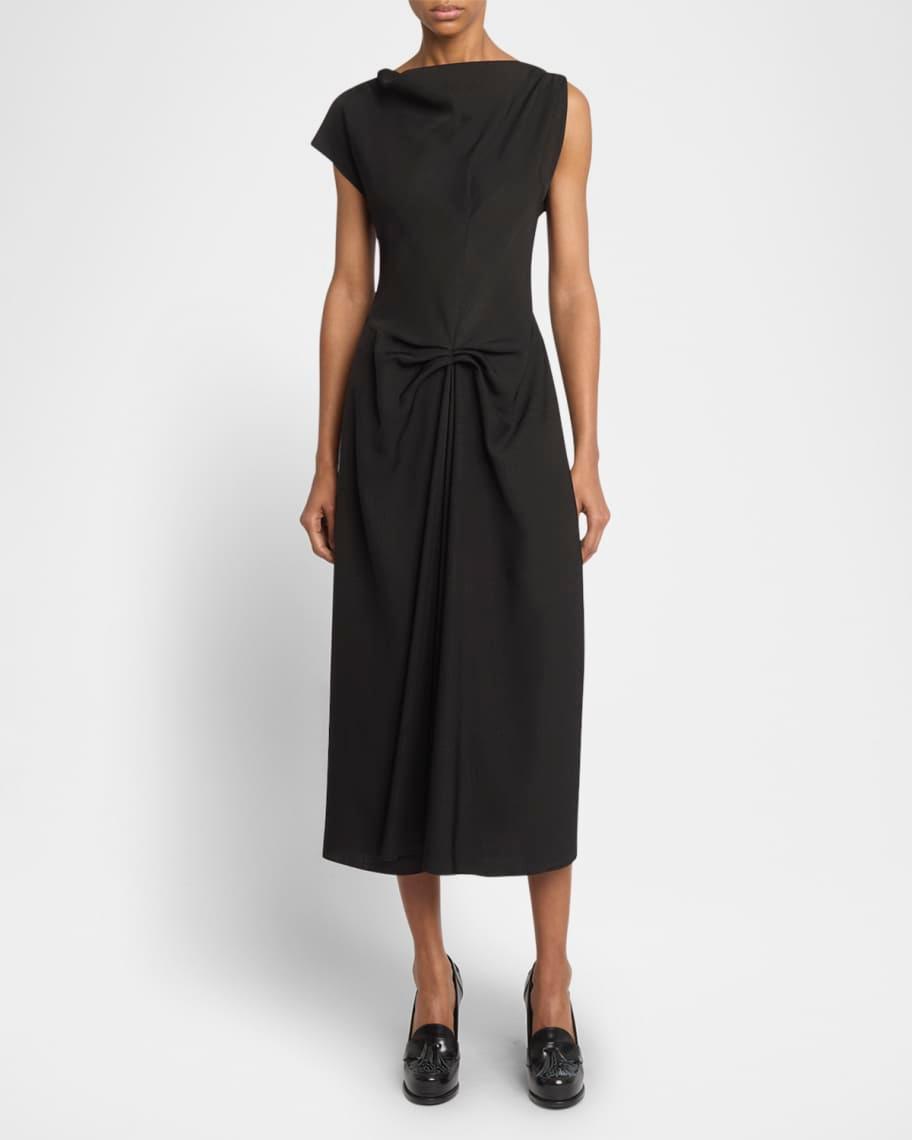 Deconstructed Gathered Waist Midi Dress Product Image