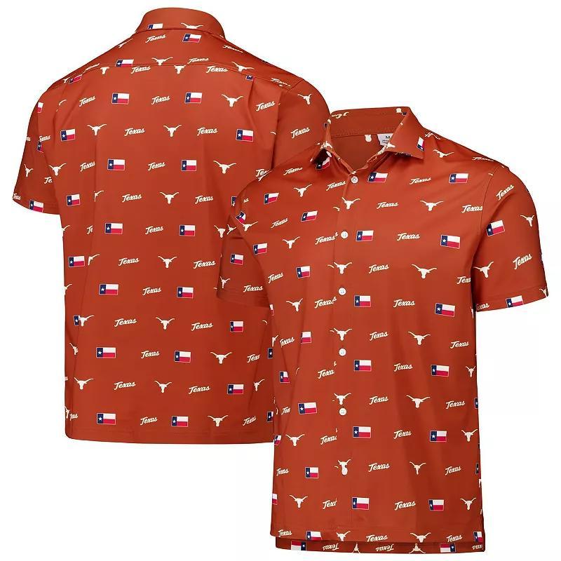 Mens Texas Orange Texas Longhorns Texas Icons Tri-Blend Button-Up Polo product image