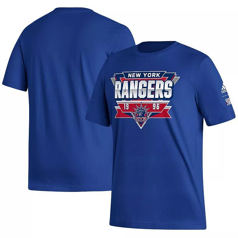 Men's adidas Royal New York Rangers Reverse Retro 2.0 Fresh Playmaker T-Shirt Product Image