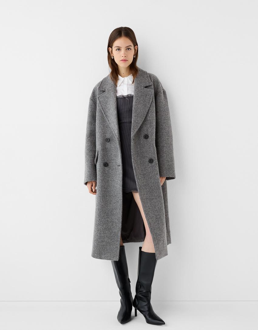 Long drop-shoulder coat Product Image