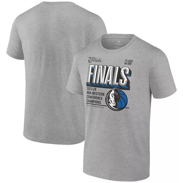 Mens Fanatics Heather Gray Dallas Mavericks 2024 Western Conference Champions Locker Room Big & Tall T-Shirt Product Image