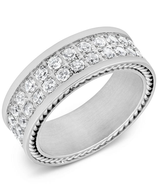 Mens Cubic Zirconia Band Stainless Steel Product Image