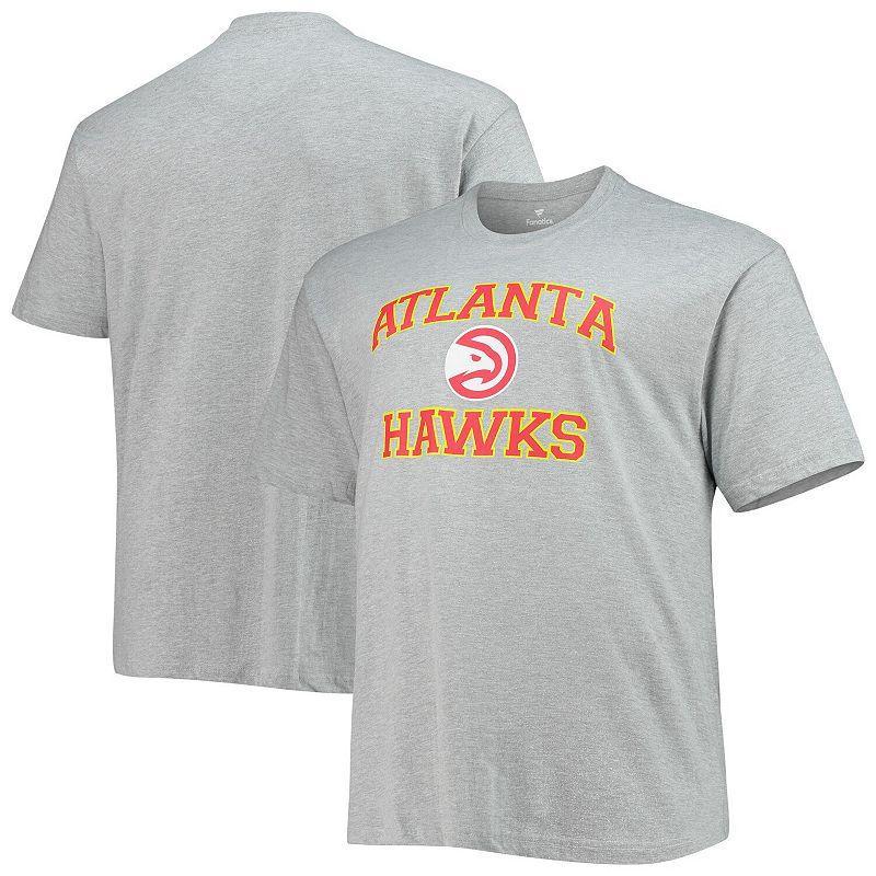 Mens Heathered Gray Atlanta Hawks Big & Tall Heart & Soul T-Shirt Product Image