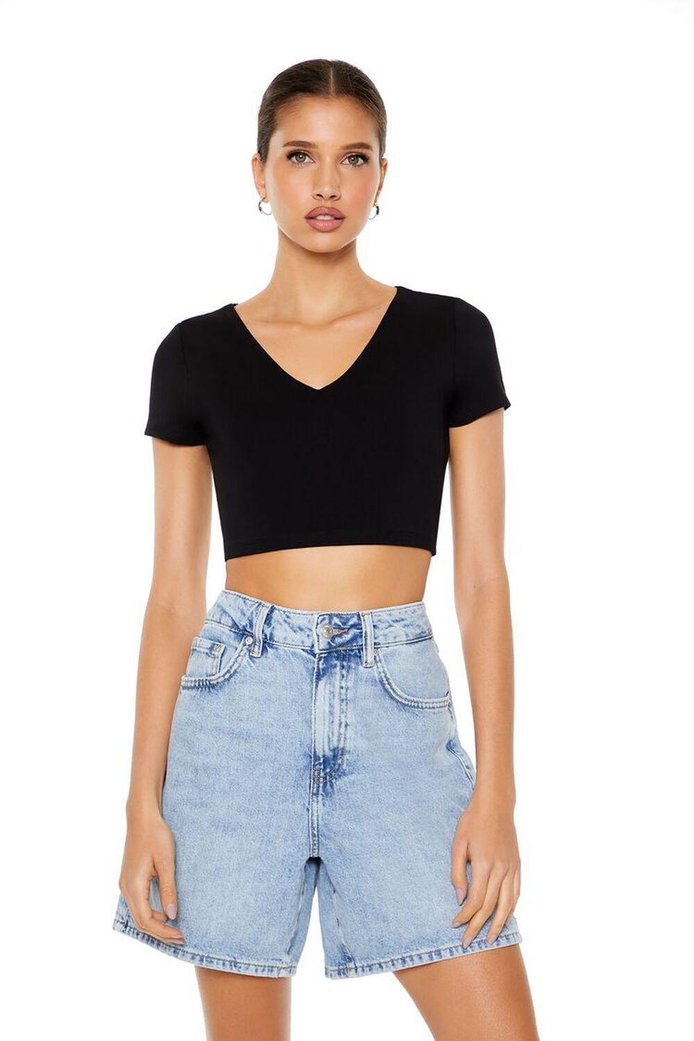 Cropped V-Neck Tee | Forever 21 product image