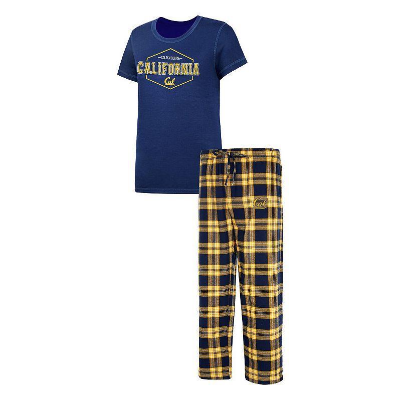 Womens Concepts Sport /Gold Cal Bears Badge T-Shirt & Flannel Pants Sleep Set Blue Product Image