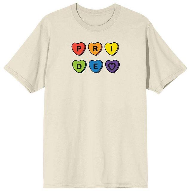 Mens Pride Proud Hearts Tee Beige Product Image