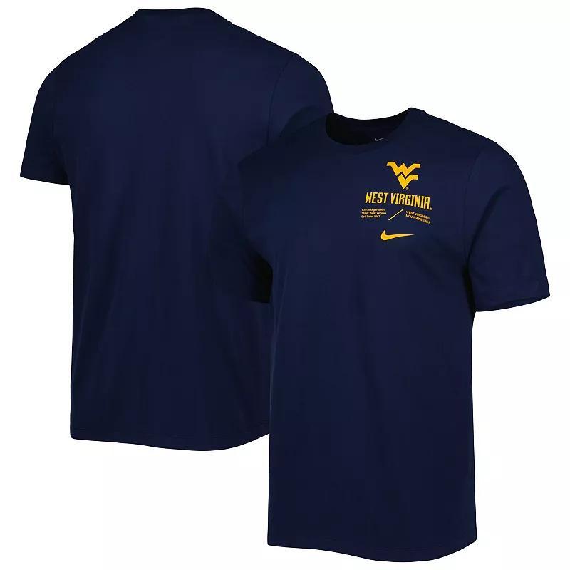 Mens Nike Navy West Virginia Mountaineers Team Practice Performance T-Shirt WVU Blue Product Image