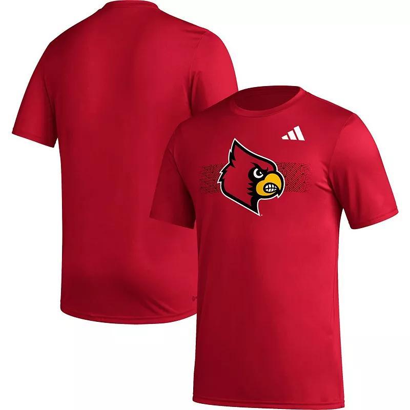 Mens adidas Louisville Cardinals Pregame AEROREADY T-Shirt Product Image