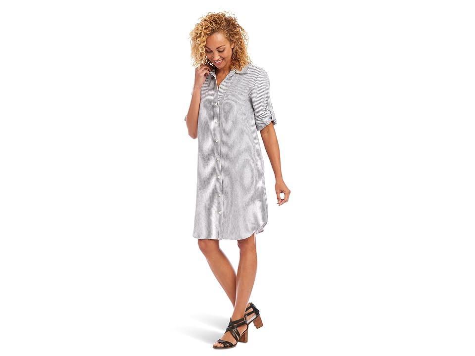 Karen Kane Linen Shirtdress (Stripe) Women's Dress Product Image