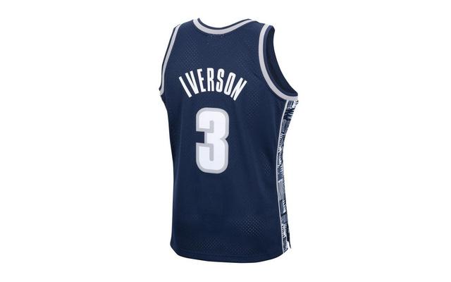 Mens Mitchell & Ness Allen Iverson Navy Georgetown Hoyas 1995-96 Swingman Replica Jersey Grg Blue Product Image