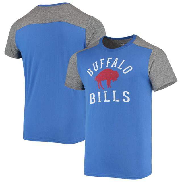 Mens Majestic Threads Royal/Heathered Gray Buffalo Bills Gridiron Classics Field Goal Slub T-Shirt Product Image