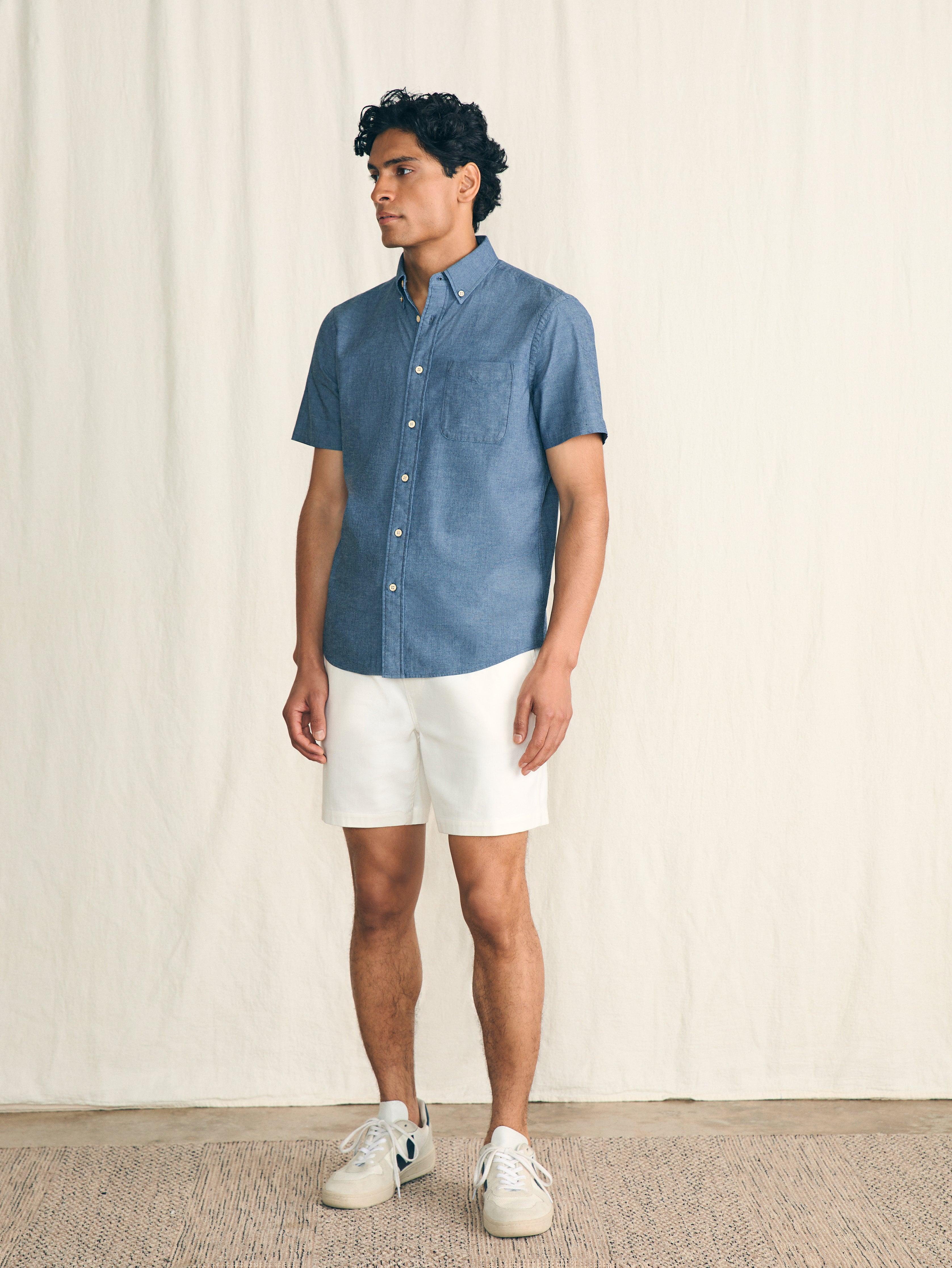 Short-Sleeve Stretch Playa Shirt - Weathered Blue Male Product Image