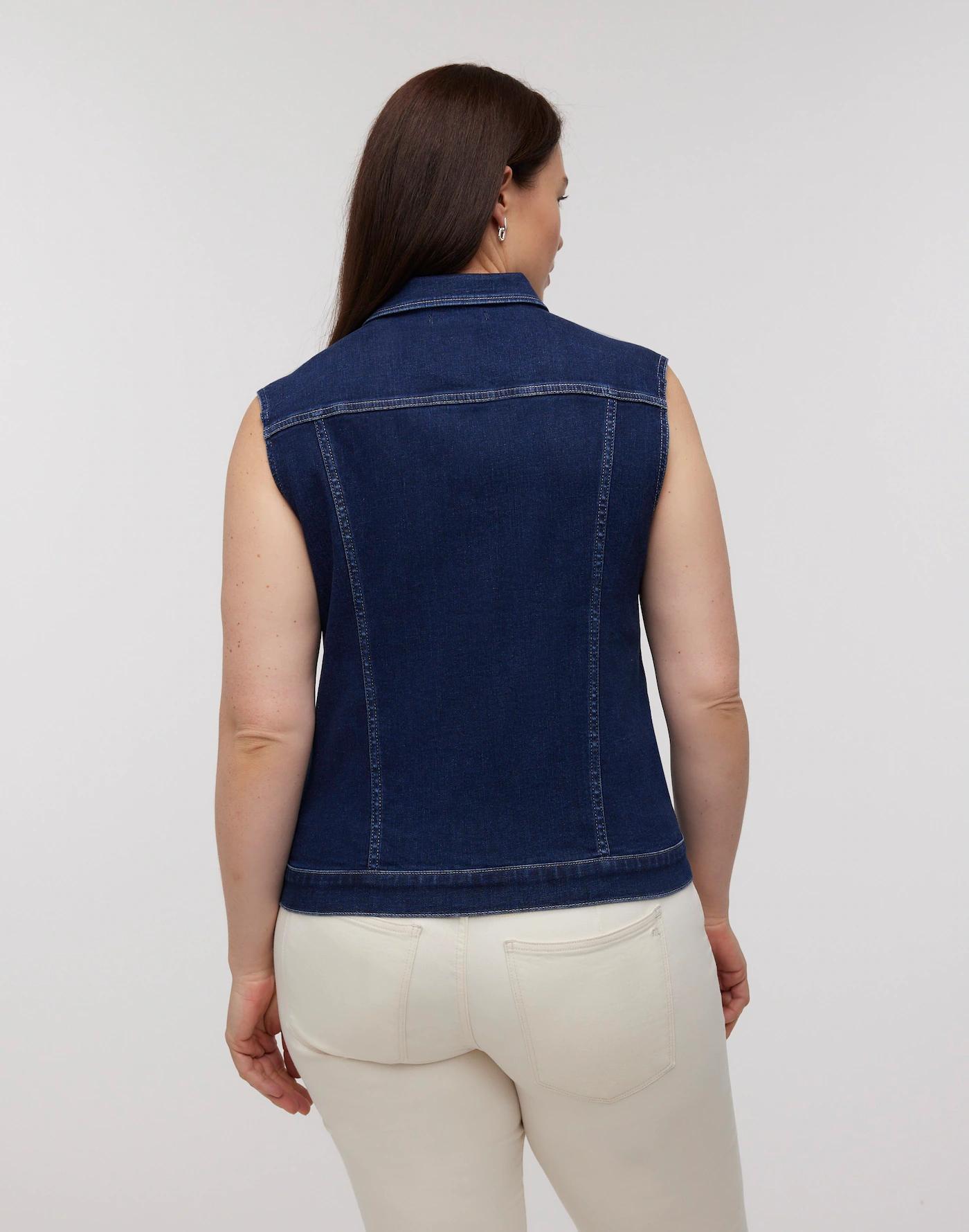 Denim Fitted Vest in Rocco Wash Product Image