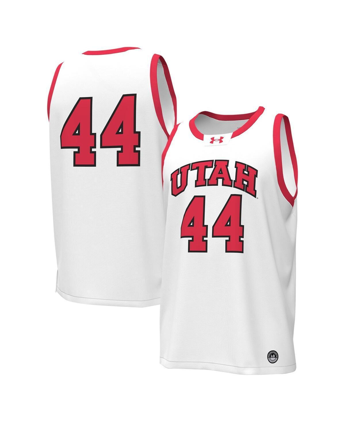 Mens Under Armour #44 White Utah Utes Replica Basketball Jersey - White Product Image