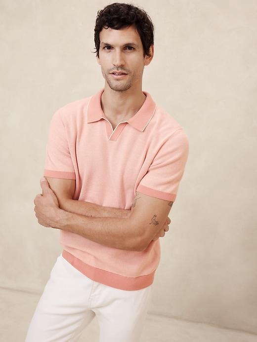 Birdseye Stitch Sweater Polo Product Image