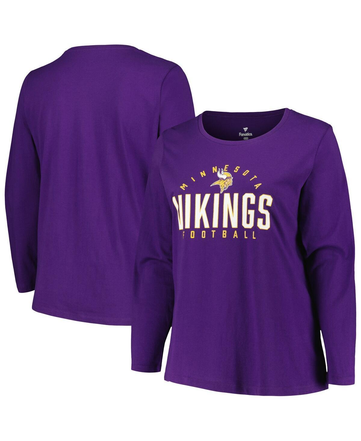 Womens Fanatics Branded Purple Minnesota Vikings Plus Size Foiled Play Long Sleeve T-Shirt Product Image