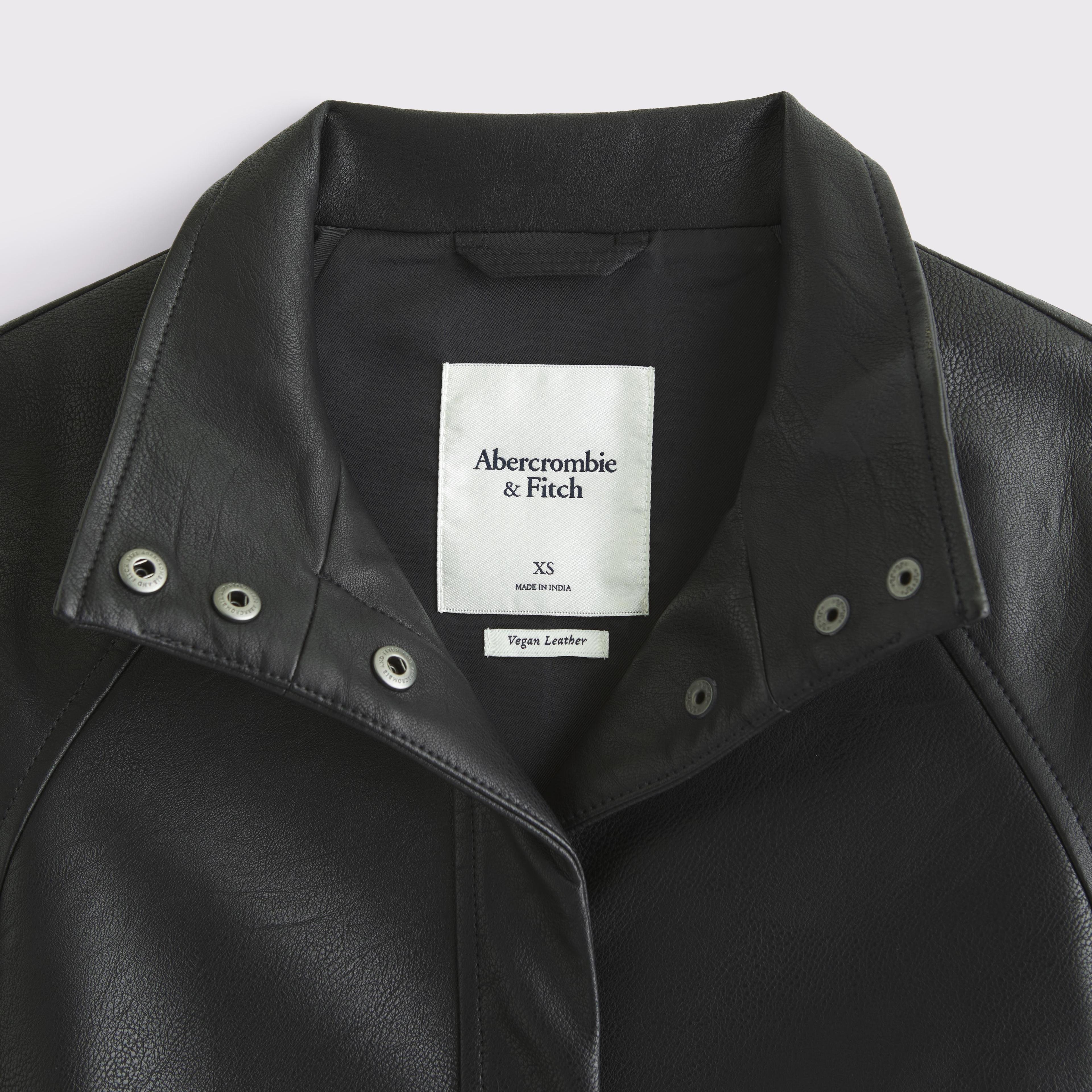 Belted Vegan Leather Jacket Product Image