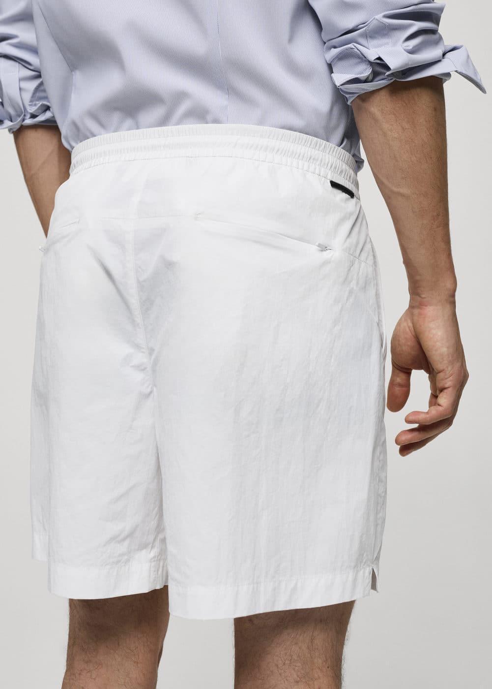 MANGO MAN - Water repellent drawstring Bermuda shorts off whiteMen Product Image