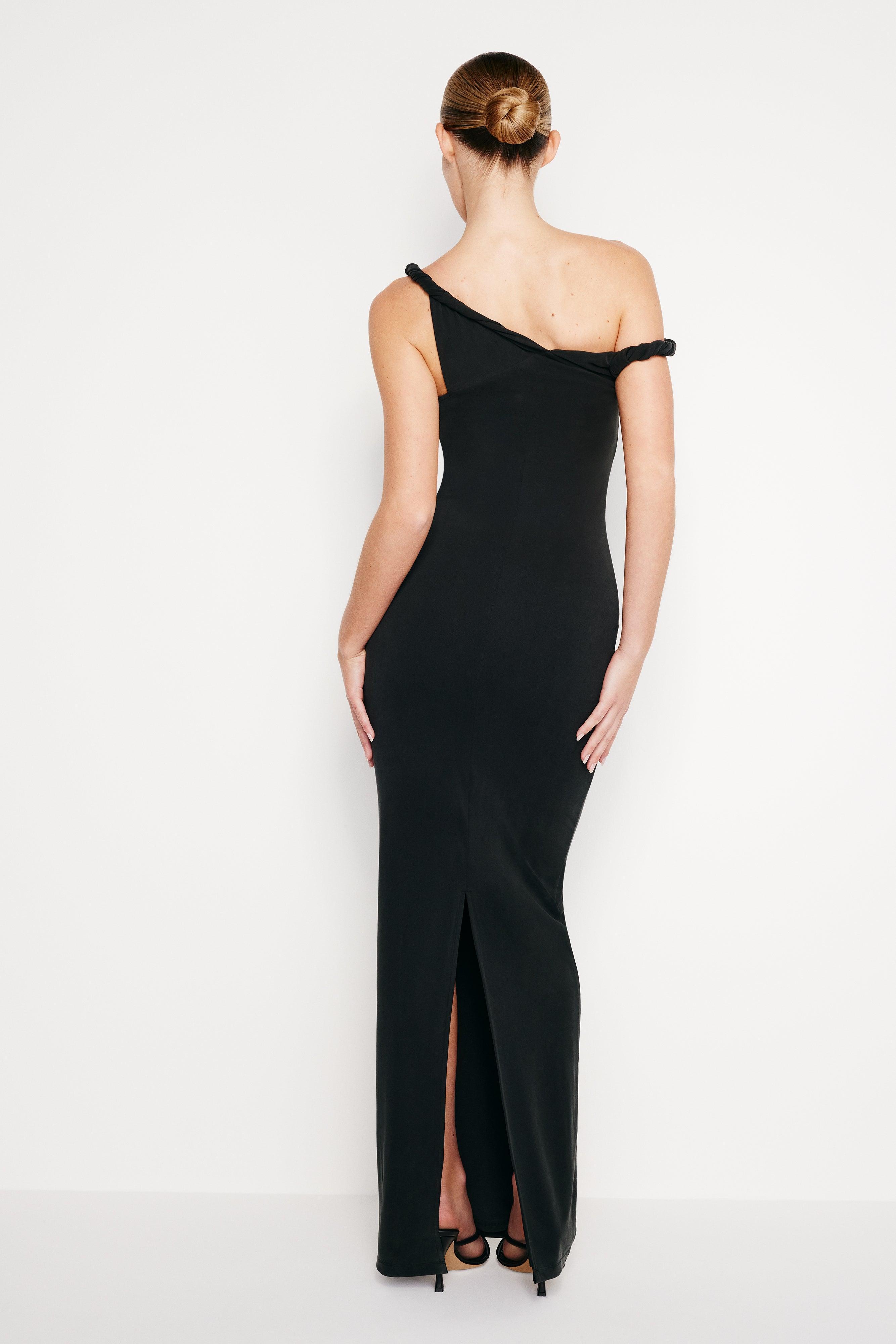 SANDWASHED JERSEY MAXI DRESS | BLACK001 Product Image