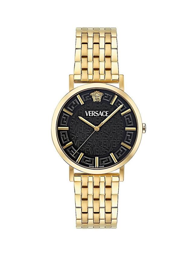 Mens Greca Slim IP Yellow Gold Bracelet Watch, 40mm Product Image