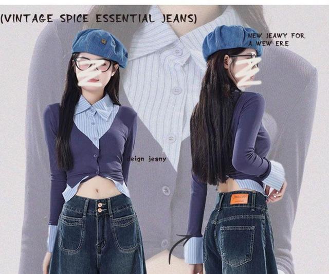 Low Waist Washed Wide Leg Jeans Product Image