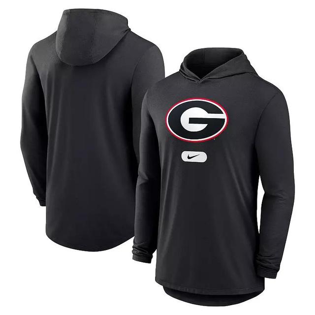 Mens Nike Georgia Bulldogs Lightweight Performance Long Sleeve Hoodie T-Shirt Product Image