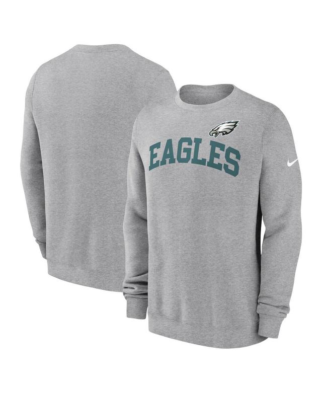 Nike Mens Heather Gray Philadelphia Eagles Club Pullover Sweatshirt Product Image