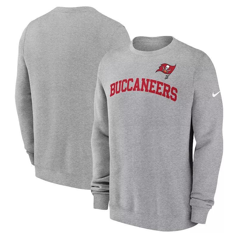 Mens Nike Heather Gray Tampa Bay Buccaneers Club Pullover Sweatshirt Product Image