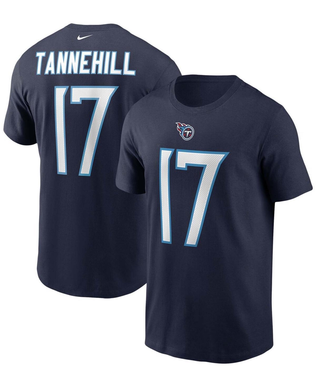 Mens Ryan Tannehill Navy Tennessee Titans Name and Number T-shirt Product Image