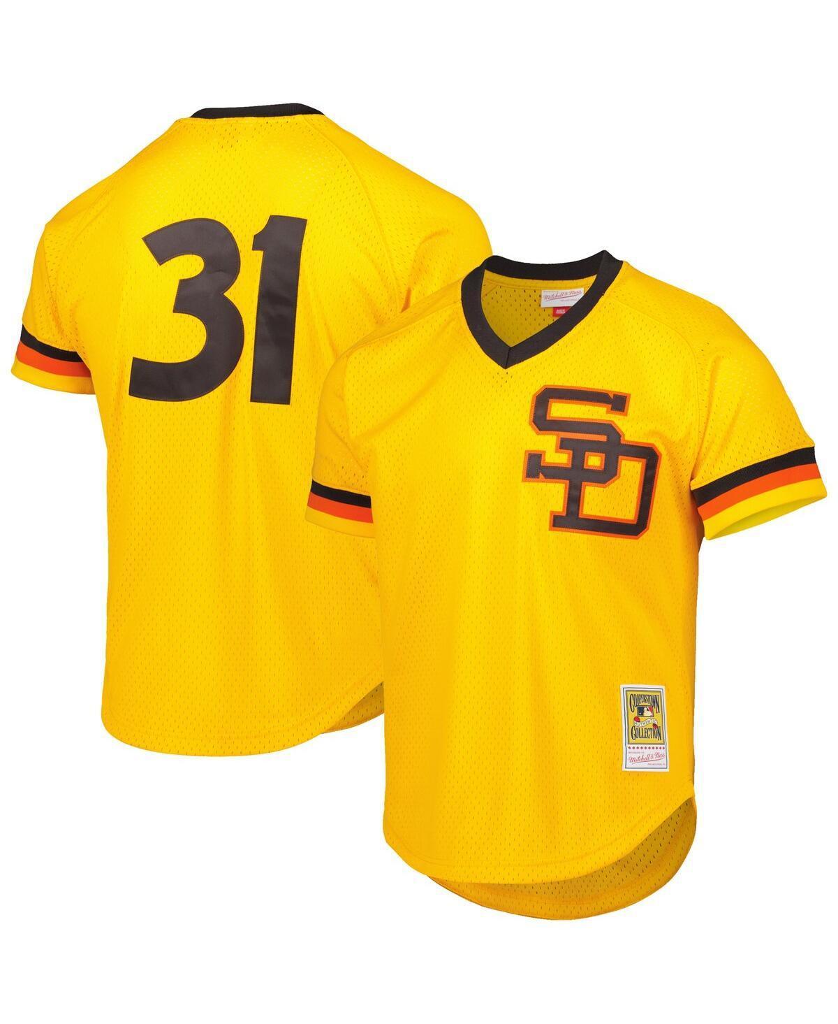 Mens Mitchell & Ness Dave Winfield Gold San Diego Padres Cooperstown Collection Mesh Batting Practice Jersey - Gold Product Image