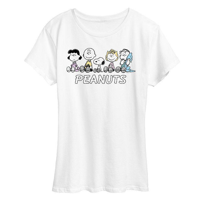 Womens Peanuts Pastel Group Graphic Tee, Girls Product Image