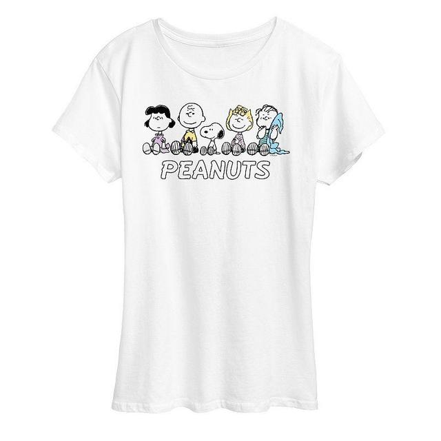 Womens Peanuts Pastel Group Graphic Tee White Product Image