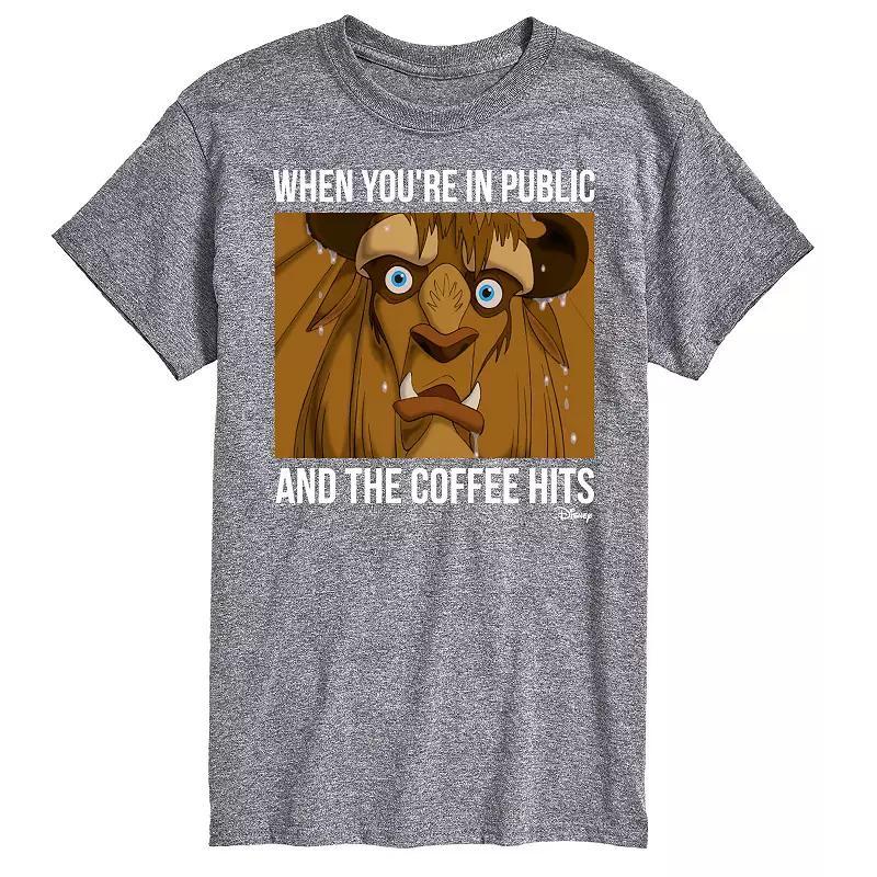 Disney Princess Big & Tall Beast When Coffee Hits Graphic Tee, Mens Product Image