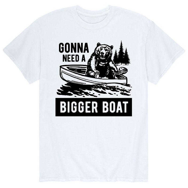 Men's "Gonna Need A Bigger Boat" Bear Tee, Size: Large, White Product Image