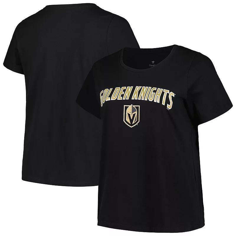 Womens Profile Black Vegas Golden Knights Plus Size Arch Over Logo T-Shirt Product Image