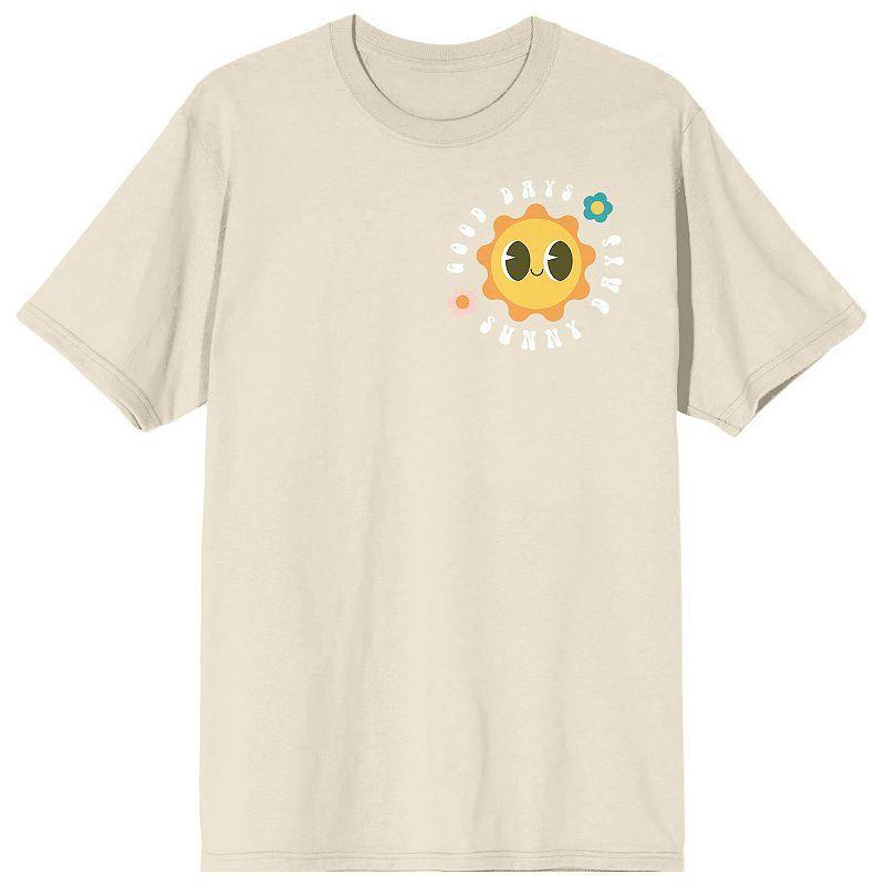 Mens Sunny Days Cartoon Sun Tee White Product Image