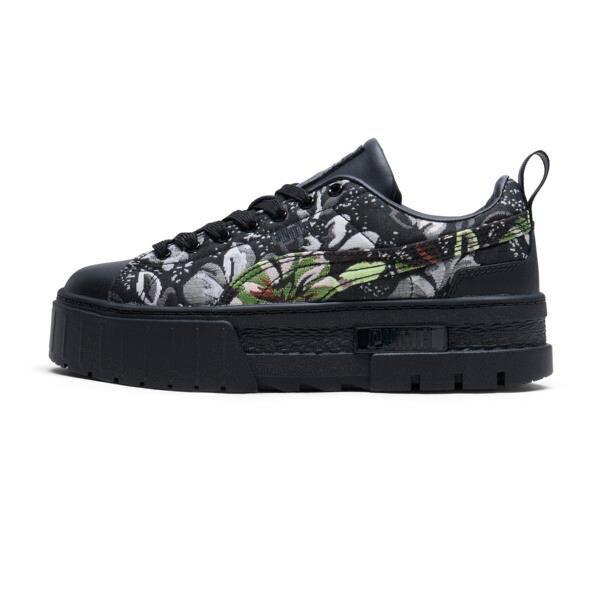 PUMA Mayze Dark Floral Women's Sneakers in Black/Silver/Smokey Grey Product Image